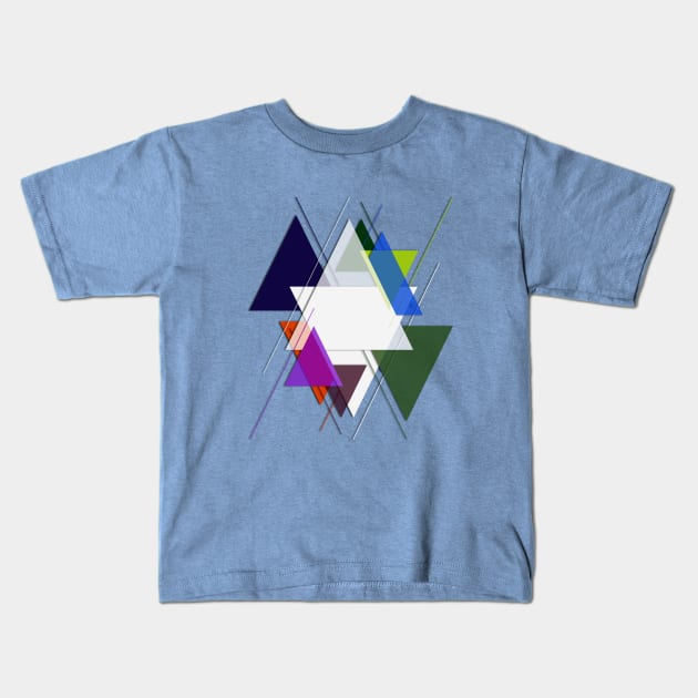 Triangles Clolors Kids T-Shirt by bobyberto